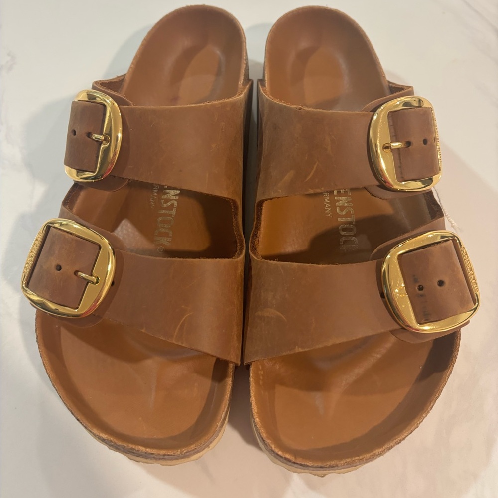 Birkenstock Arizona Cognac Leather Sandals size 7